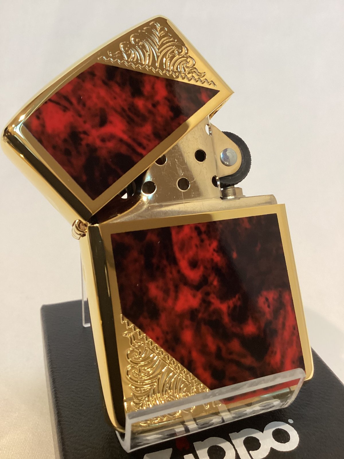 画像2: No.162 ARMOR ZIPPO GOLD&MARBLE RED アーマー ゴールド&マーブルレッド z-6088