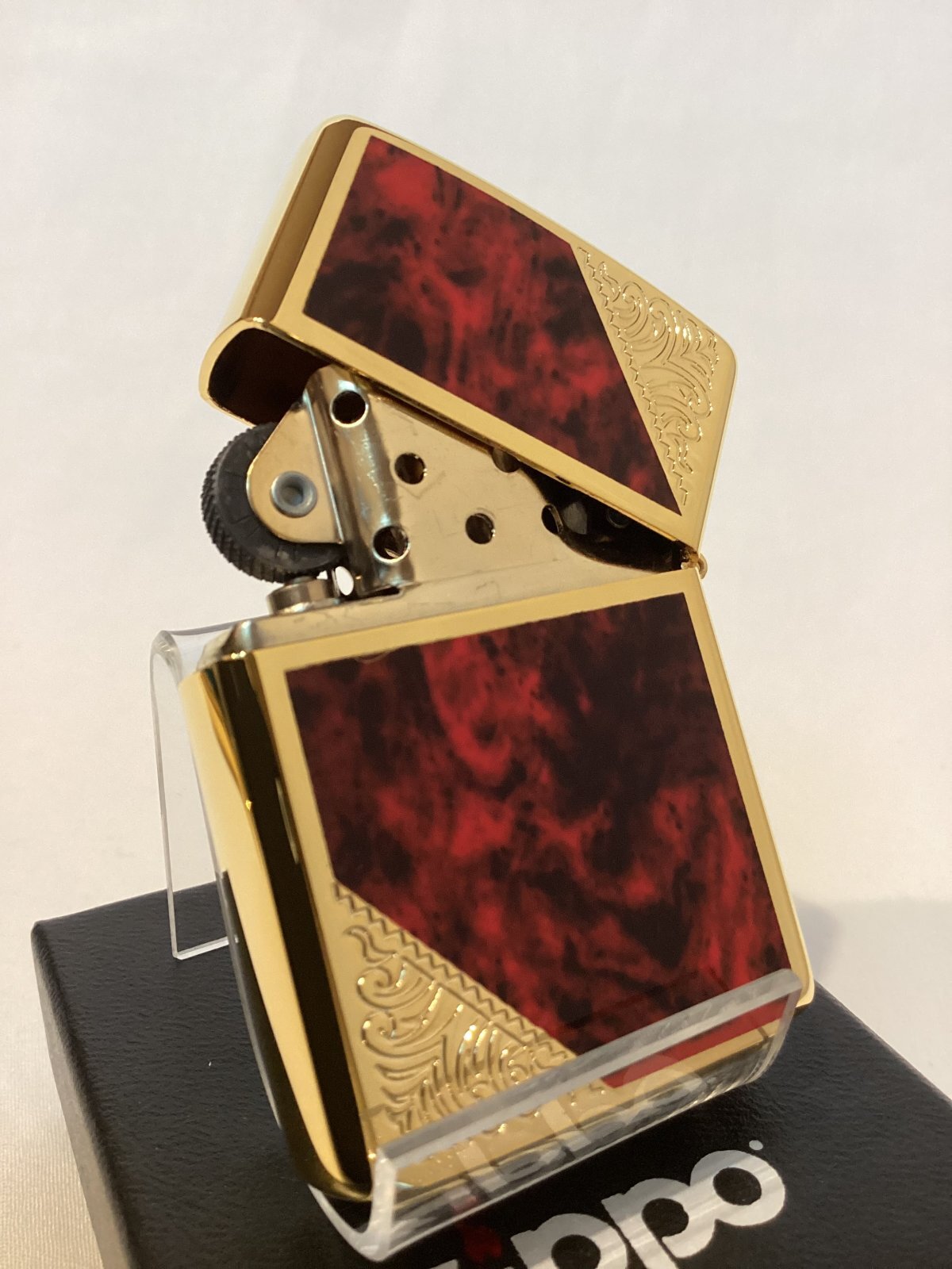 画像3: No.162 ARMOR ZIPPO GOLD&MARBLE RED アーマー ゴールド&マーブルレッド z-6088