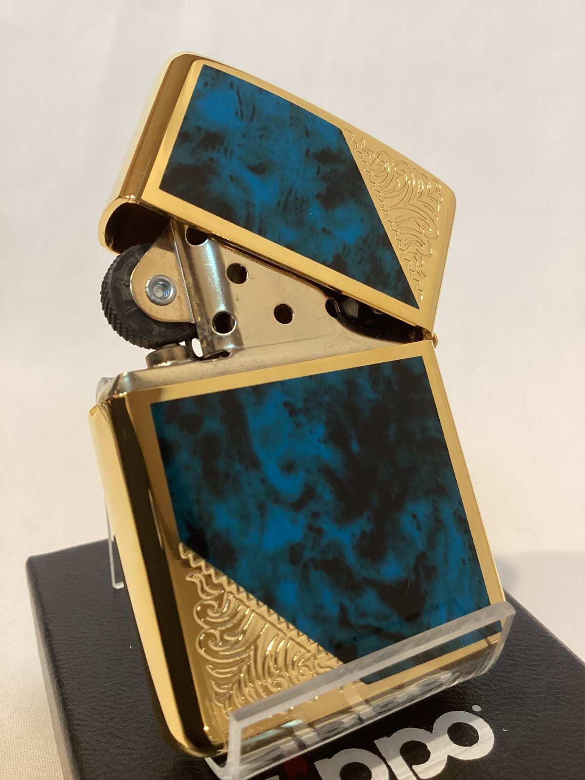 画像3: No.162 ARMOR ZIPPO GOLD&MARBLE BLUE アーマー ゴールド&マーブルブルー z-6089