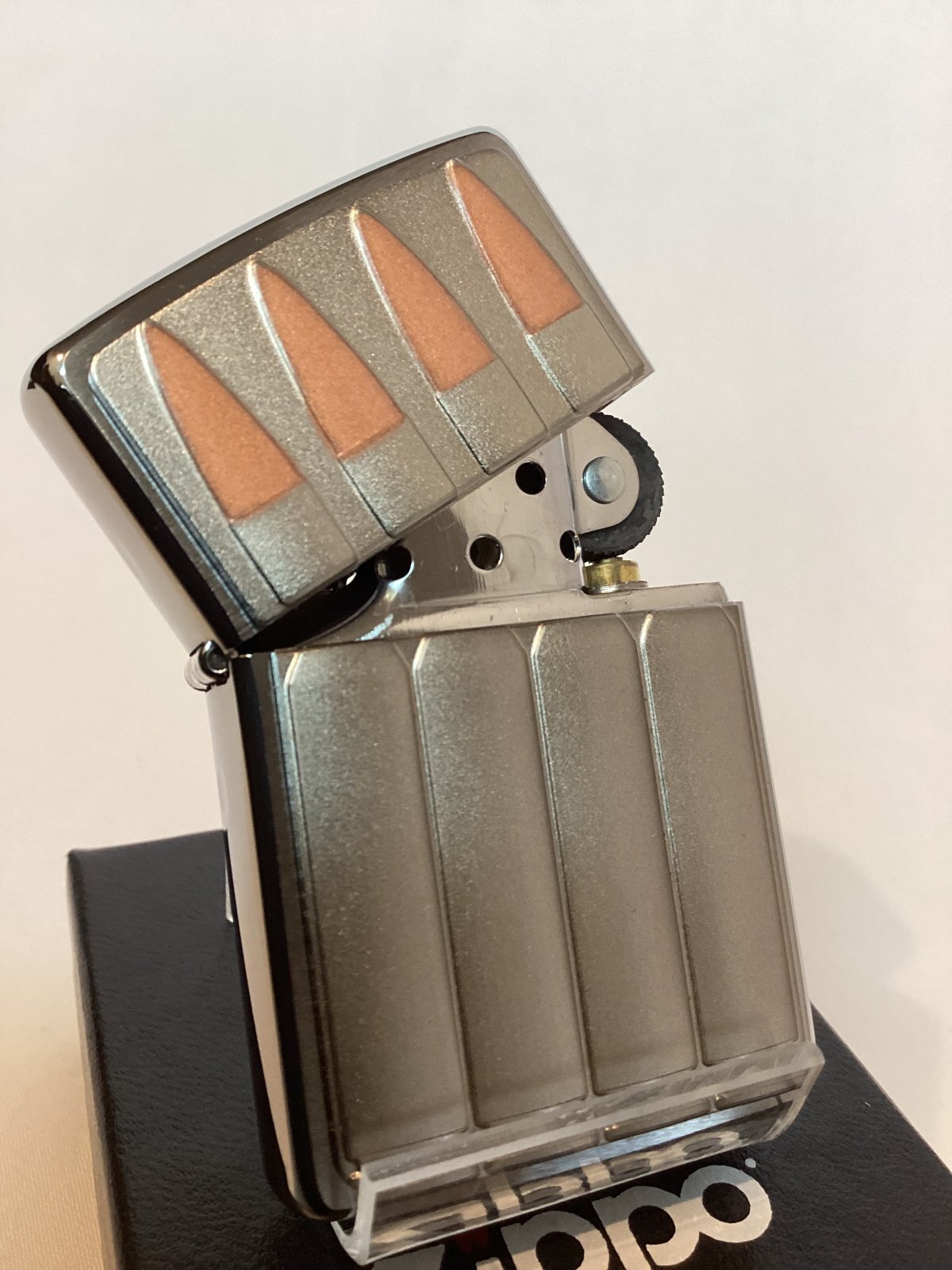 画像2: No.200 推奨品ZIPPO BRUSHED CHROME ブラッシュクローム BULLET PLATE ビュレット 銃弾プレート z-6123