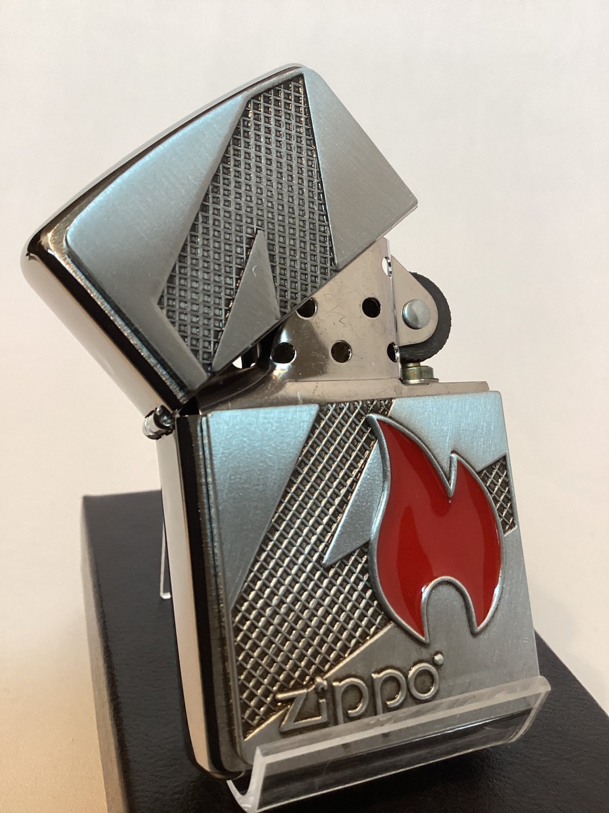 画像2: No.200 推奨品ZIPPO BRUSHED CHROME ブラッシュクローム FLAME PLAT フレームプレート z-6124