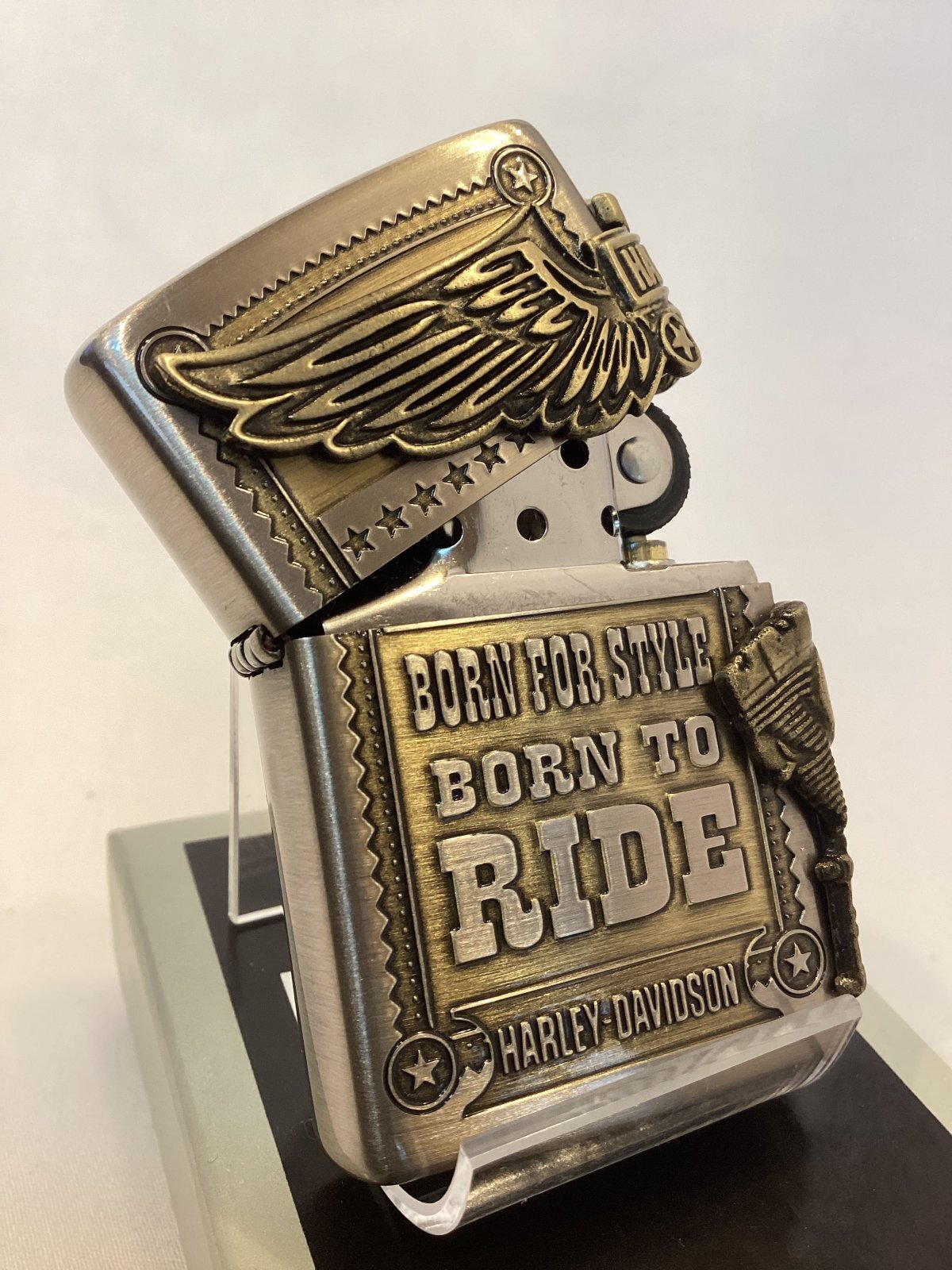 画像2: No.200 HARLEY DIVISION ZIPPO ハーレー・ダビッドソン ANTIQUE BRASS アンティークブラス サイドメタル z-6191