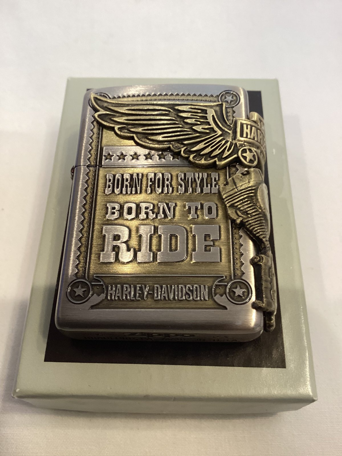 画像5: No.200 HARLEY DIVISION ZIPPO ハーレー・ダビッドソン ANTIQUE BRASS アンティークブラス サイドメタル z-6191