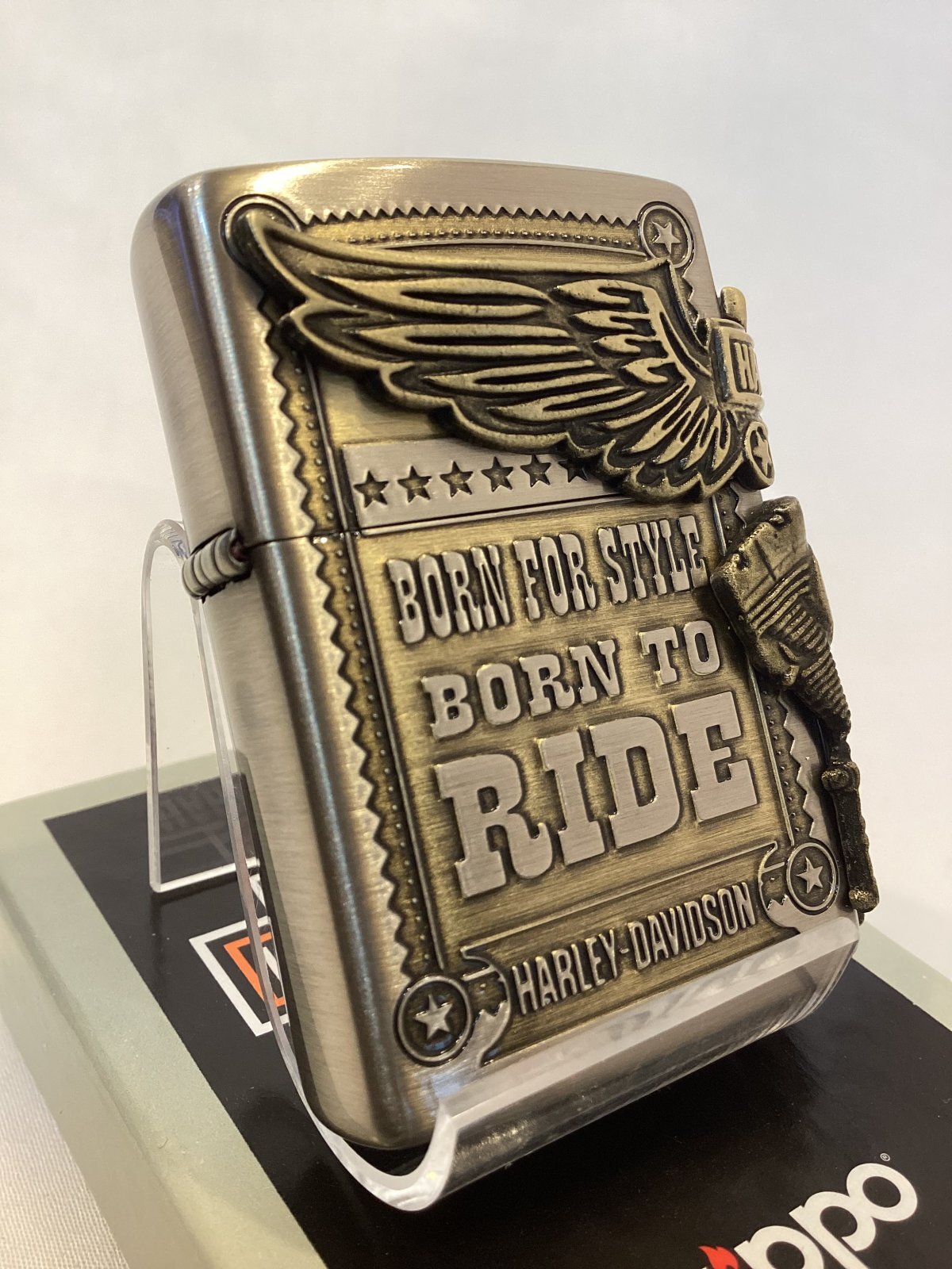 画像1: No.200 HARLEY DIVISION ZIPPO ハーレー・ダビッドソン ANTIQUE BRASS アンティークブラス サイドメタル z-6191