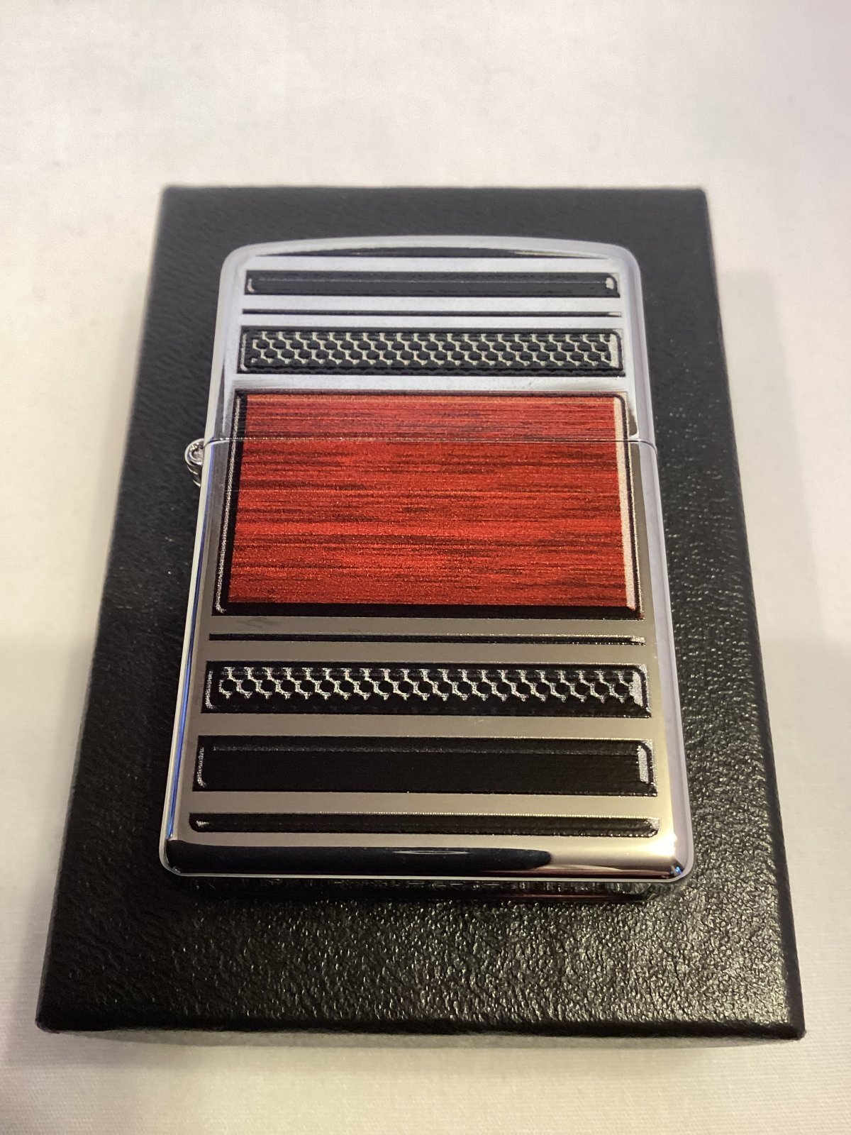 画像5: No.200PL パイプ&シガーZIPPO BRUSHED CHROME ブラッシュクローム 木目調 z-6205