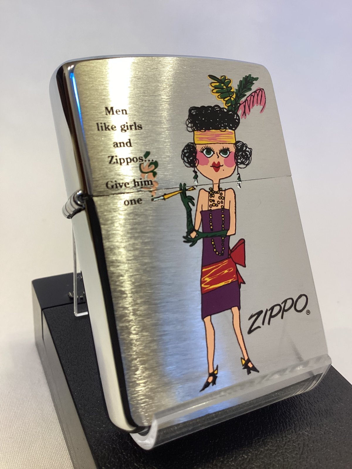 画像1: No.200 ヴィンテージZIPPO 1995年製 OLD DESIGN オールドデザイン たばこを吸うレディ z-6212