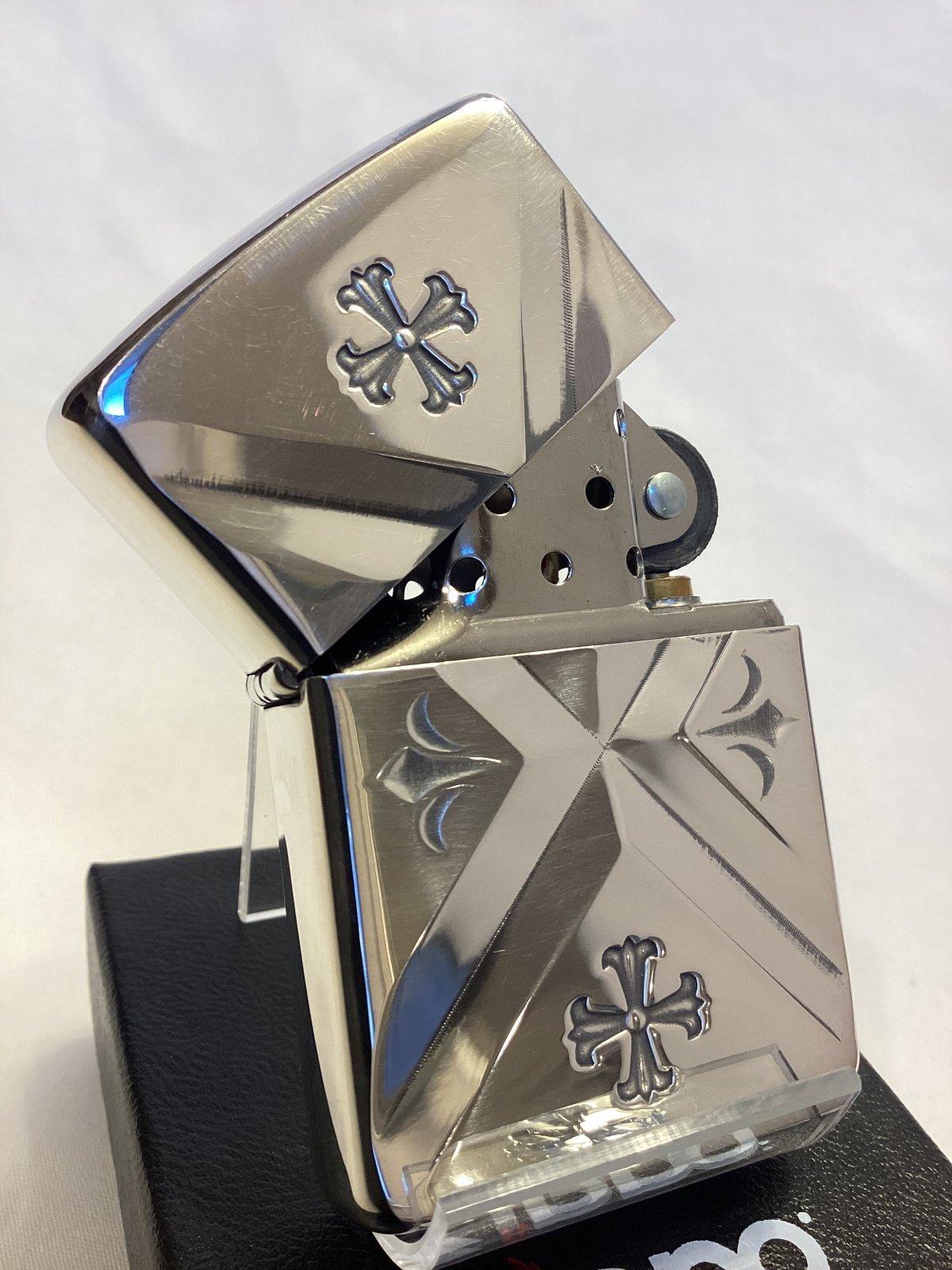 画像2: No.162 アーマータイプ ARMOR ZIPPO SILVER IBUSHI アーマーシルバーイブシ BIG CROSS ビッグクロス z-6250