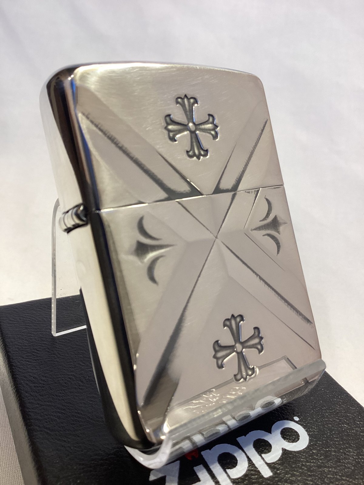 画像1: No.162 アーマータイプ ARMOR ZIPPO SILVER IBUSHI アーマーシルバーイブシ BIG CROSS ビッグクロス z-6250