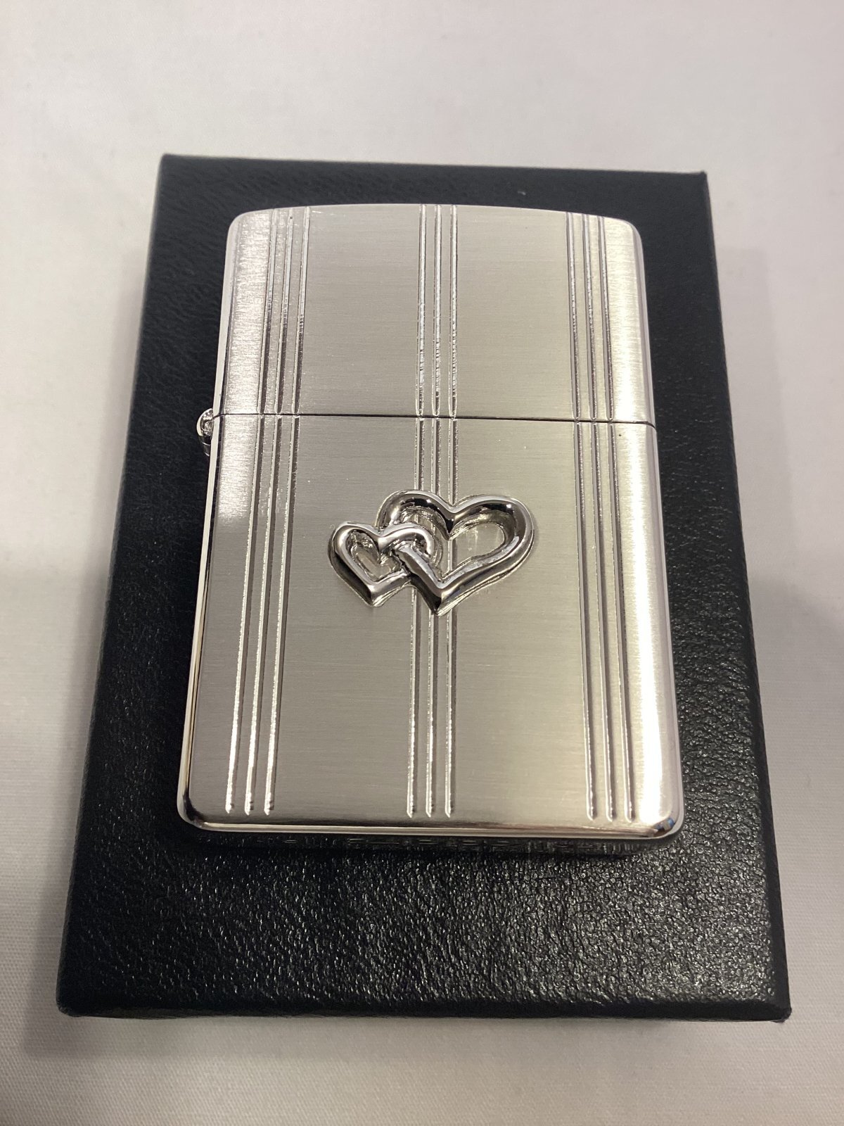 画像5: No.200 ヴィンテージZIPPO 2002年製 SILVER SATIN シルバーサテン DOUBLE HEAT METAL ダブルハート❤️メタル z-6288