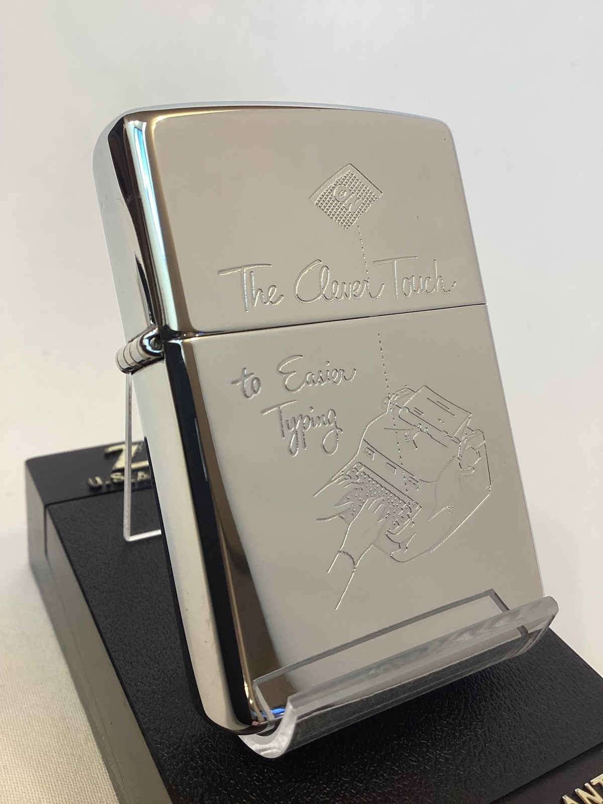 画像1: No.250 ヴィンテージZIPPO 1991年製 HIGH POLISH CHROME ハイポリッシュクローム TYPEWRITER タイプライター z-6322