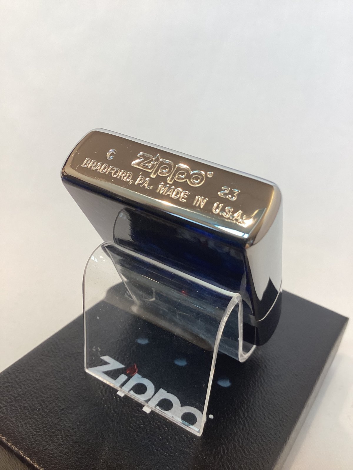 画像4: No.200 推奨品ZIPPO BRUSHED CHROME ブラッシュクローム マーブル調 BLUE COLOR ブルーカラー z-6330