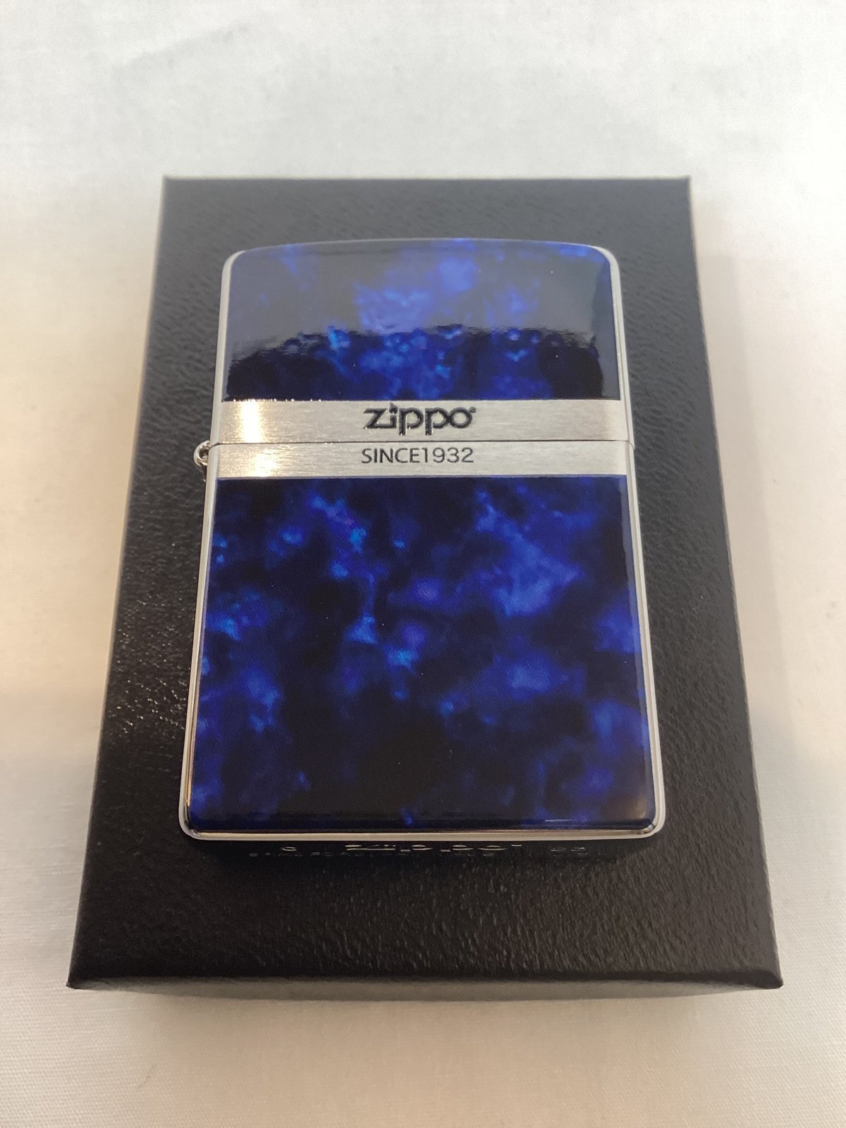 画像5: No.200 推奨品ZIPPO BRUSHED CHROME ブラッシュクローム マーブル調 BLUE COLOR ブルーカラー z-6330