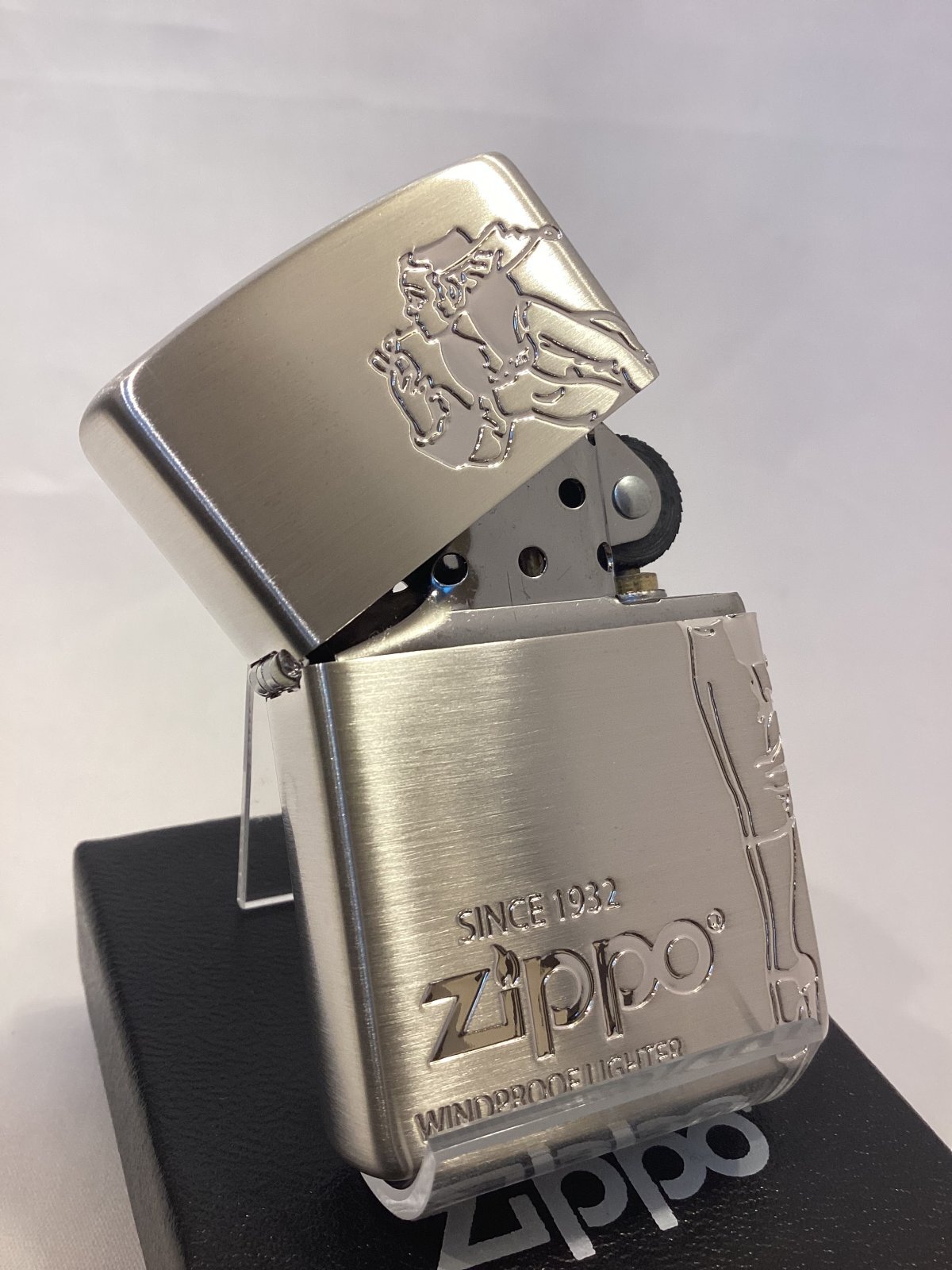 画像2: No.200 WINDY ZIPPO ウィンディ SILVER SATIN シルバーサテン ウィンディ z-6376