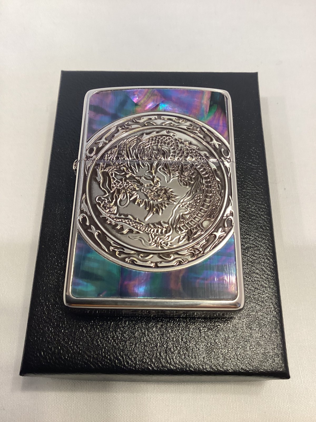 画像5: No.200 推奨品ZIPPO SILVER&SILVER IBUSHI シルバー&シルバーイブシ 天然シェル DRAGON ドラゴン z-6390