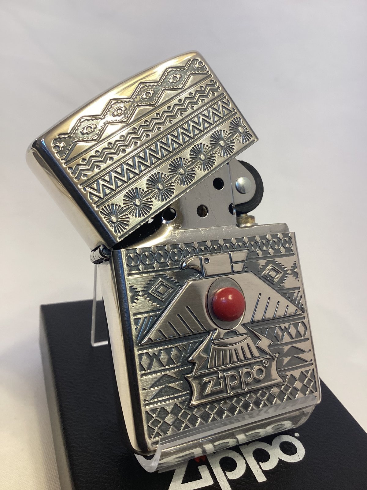 画像2: No.200 推奨品ZIPPO SILVER OXIDIZED PLATE シルバーオキシダイズド プレート THUNDERBIRD RED サンダーバード レッド z-6414