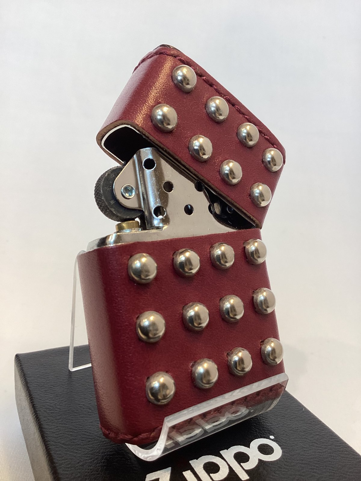 画像3: No.200 レザーシリーズZIPPO 牛革巻き RED レッド 両面ビス付き z-6627