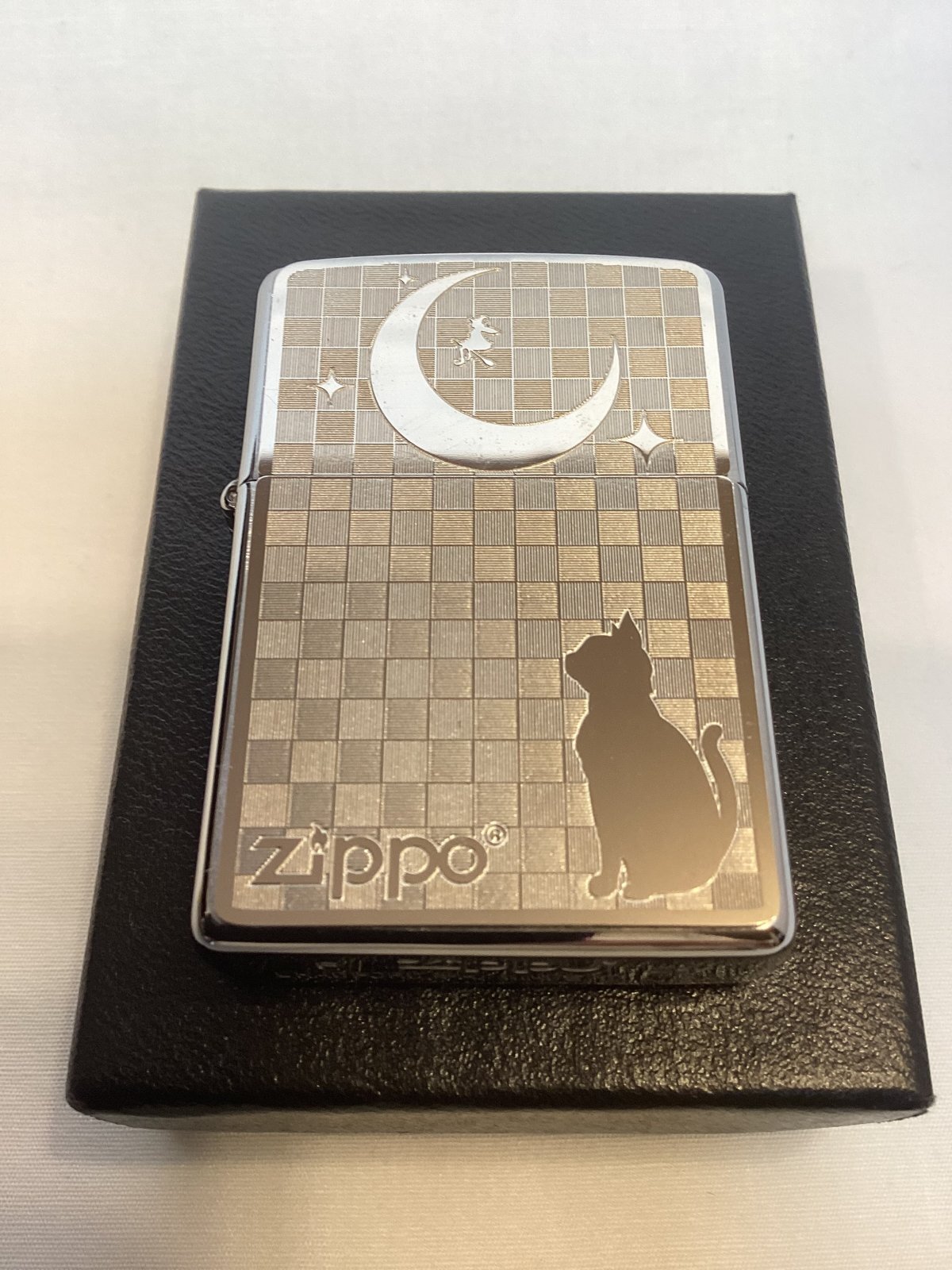 画像5: No.200 ペット&アニマルZIPPO BRUSHED CHROME ZIPPO ブラッシュクローム METAL PLATE メタルプレート ネコと月 z-6696