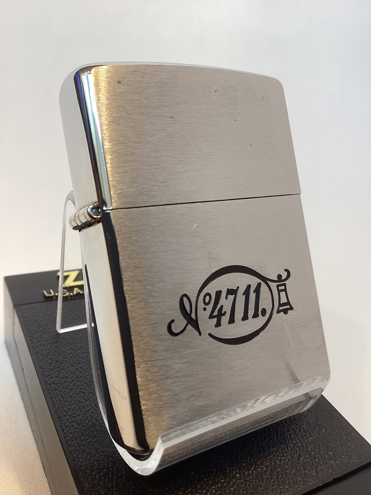 画像1: No.200 USED ZIPPO BRUSHED CHROME ブラッシュクローム 4711 フォーセブンイレブン z-6706