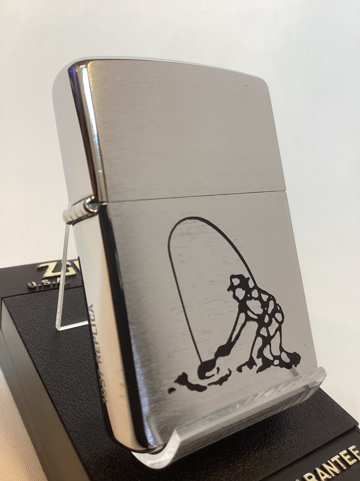 画像1: No.200 スポーツシリーズZIPPO BRUSHED CHROME ブラッシュクローム FISHERMAN フィッシャーマン z-6710