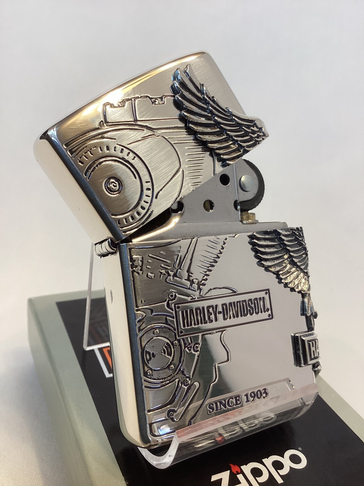 画像2: No.200 HARLAY DIVIDSON ZIPPO ハーレー・ダビッドソン SILVER IBUSHI シルバーイブシ SIDE METAL サイドメタル z-6710