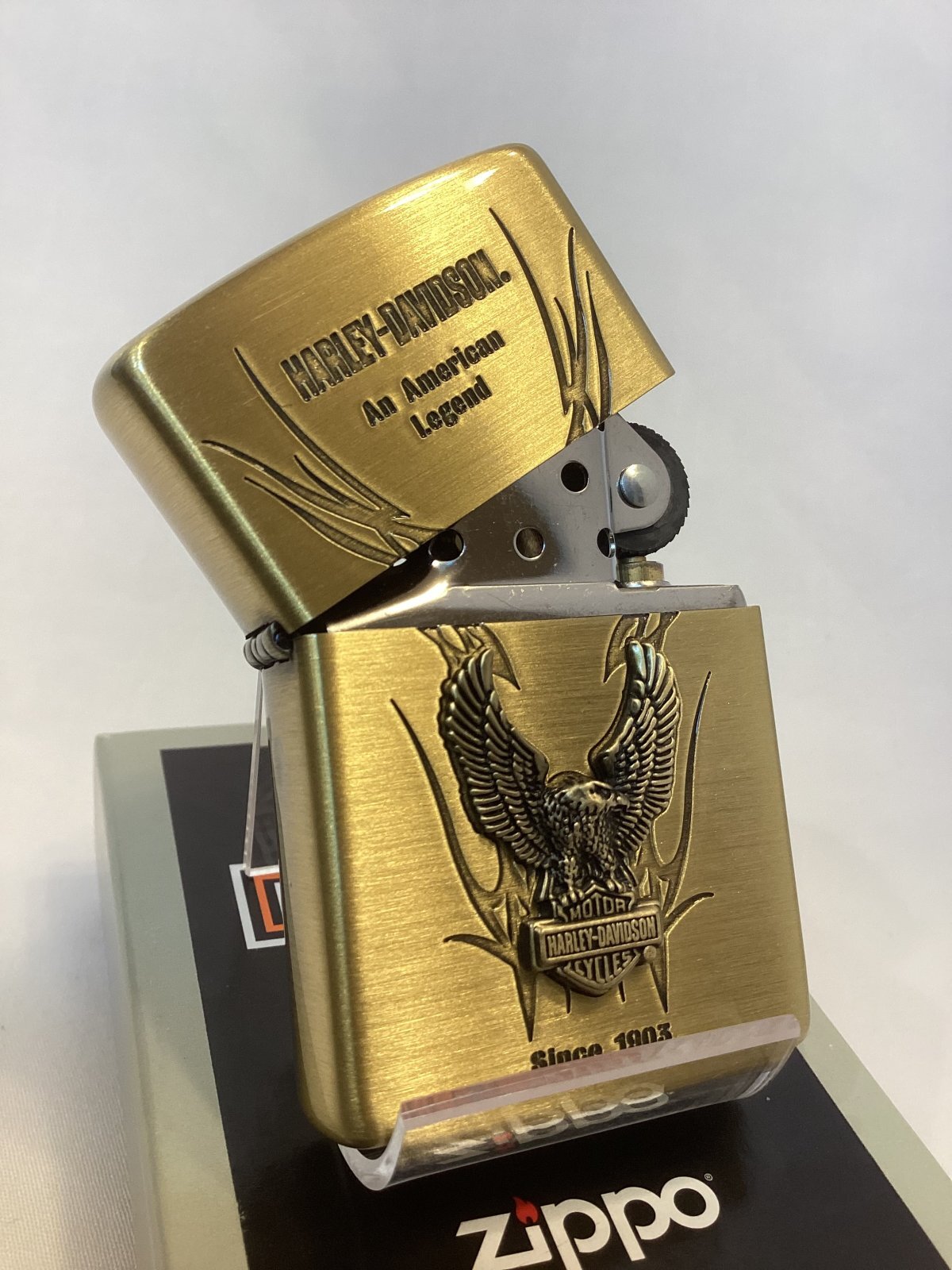 画像2: No.200 HARLAY DIVIDSON ZIPPO ハーレー・ダビッドソン ANTIQUE BRASS アンティークブラス EAGLE METAL イーグルメタル z-6765