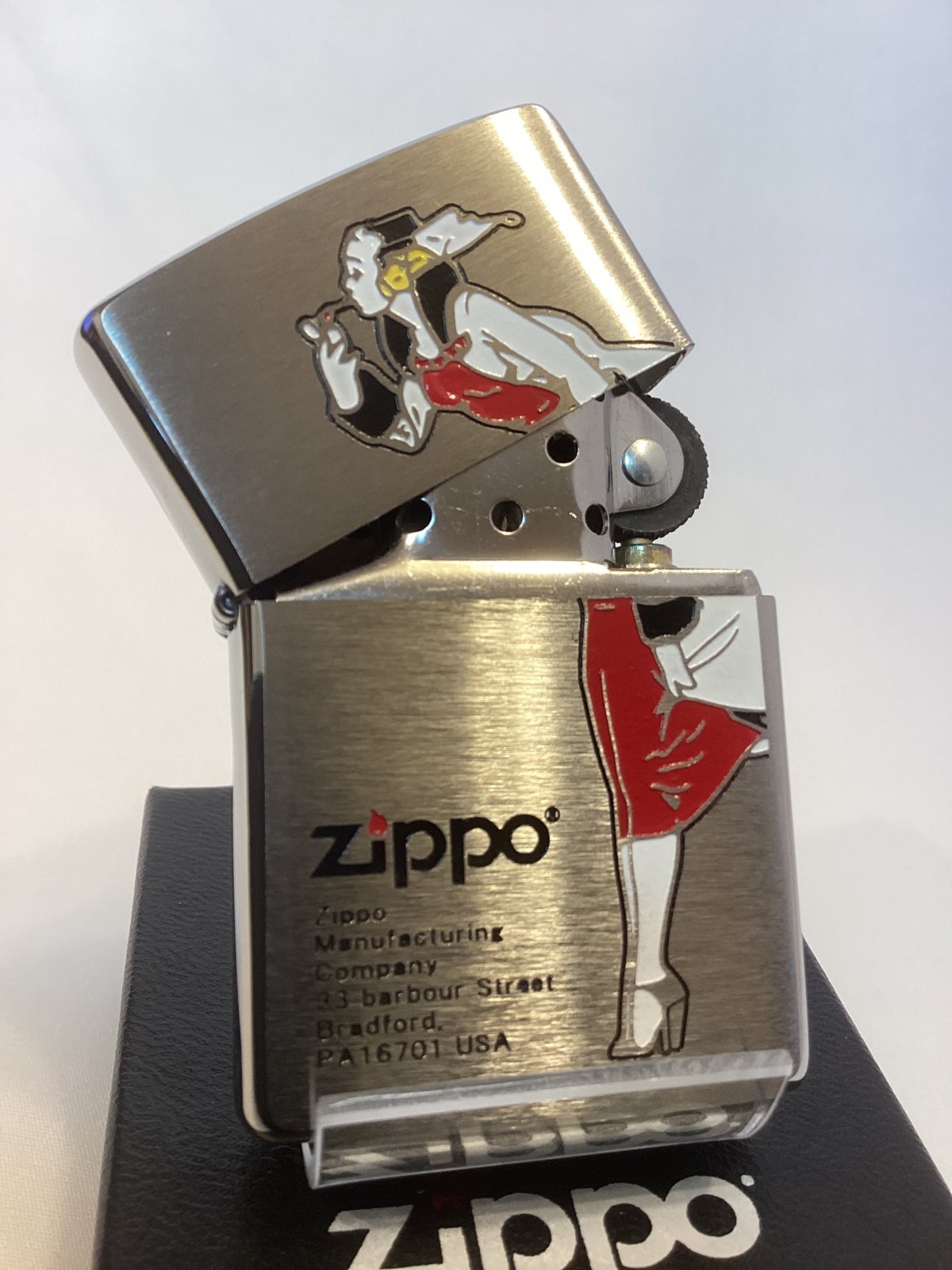 画像2: No.200 WINDY RED ZIPPO ウィンディ レッド BRUSHED CHROME ブラッシュクローム z-6780