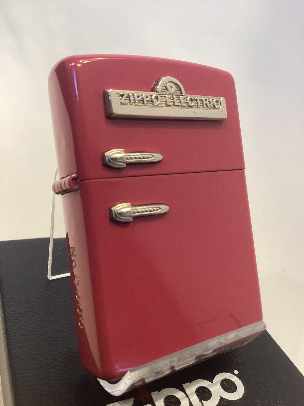 画像1: No.200 トライアルZIPPO ROSE RED LACQUER ローズレッドラッカー シリアルNo.0000 RETRO REFRIGERATOR レトロ 冷蔵庫 z-6845