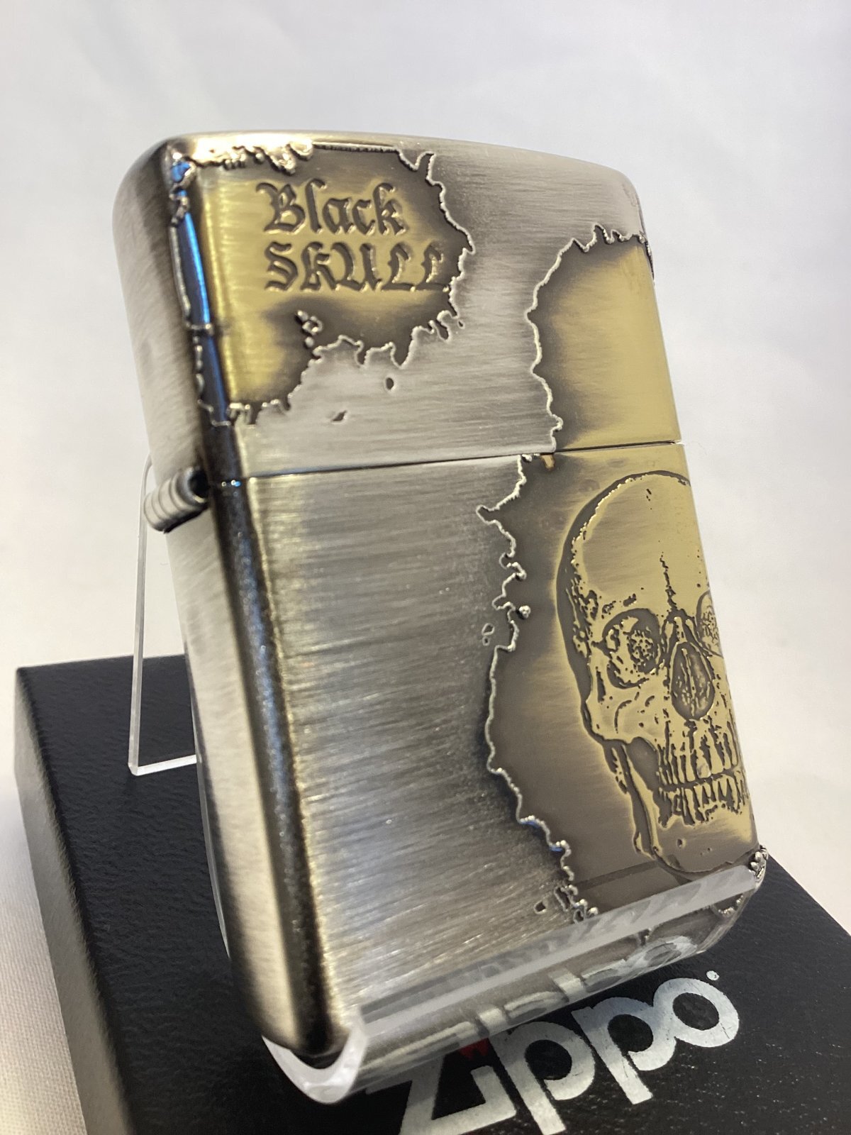 画像1: No.200 推奨品ZIPPO ANTIQUE SILVER アンティークシルバー SKALL スカル z-6849