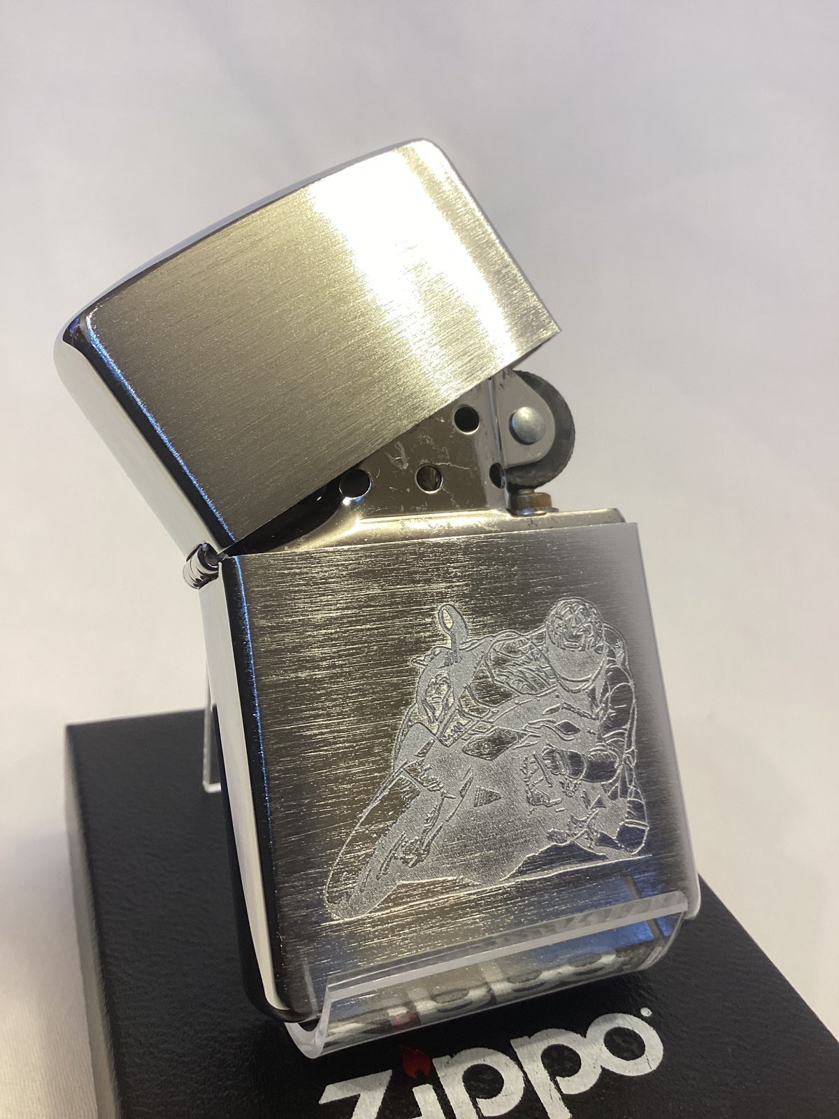 画像2: No.200 バイクシリーズZIPPO BRUSHED CHROME ブラッシュクローム MOTOR BIKE モーターバイク z-6854