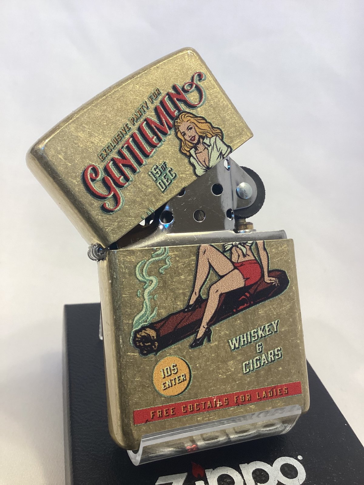 画像2: No.207G 推奨品ZIPPO GOLD DUST ゴールドダスト WHSKEY AND CIGAR ウイスキー&シガー z-6861